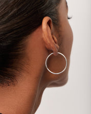 Classic Medium Hoop Earrings | Rhodium Plated on Recycled Sterling Silver