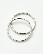 Classic Medium Hoop Earrings | Rhodium Plated on Recycled Sterling Silver