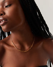 Classic Mini Short Paperclip Chain Necklace | 18k Gold Plated