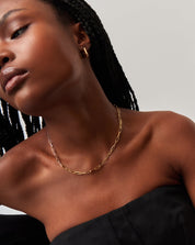 Classic Mini Short Paperclip Chain Necklace | 18k Gold Plated