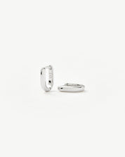 Classic Ovate Huggies| Rhodium Plated on Recycled Sterling Silver