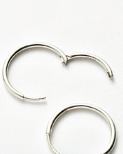 Classic Small Hoop Earrings  | Rhodium Plated on Recycled Sterling Silver