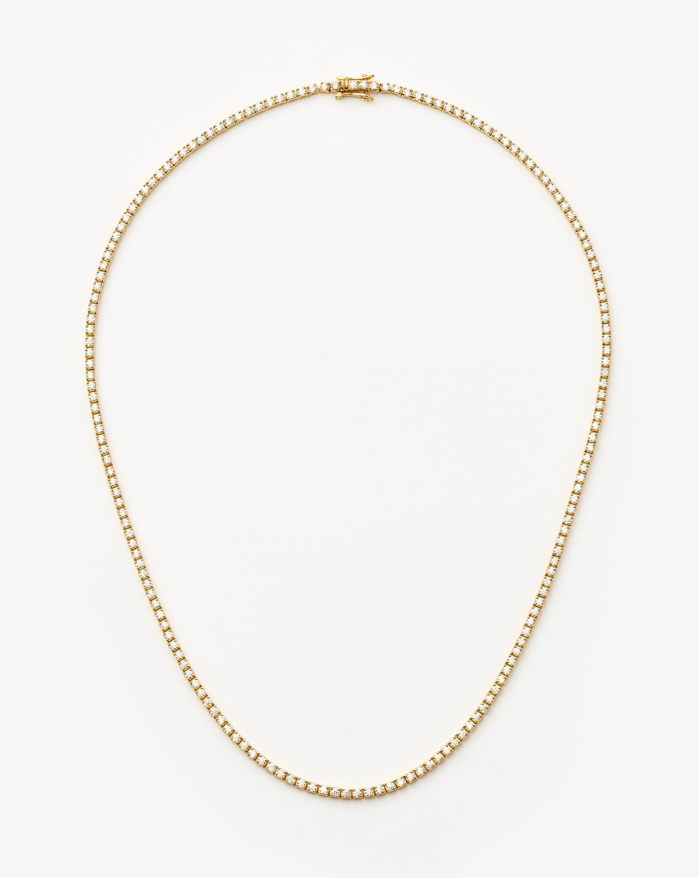 Classic Tennis Necklace | 18k Gold Vermeil Cubic Zirconia