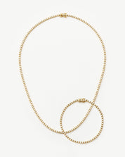 Classic Tennis Necklace & Bracelet Set | 18k Gold Vermeil Cubic Zirconia