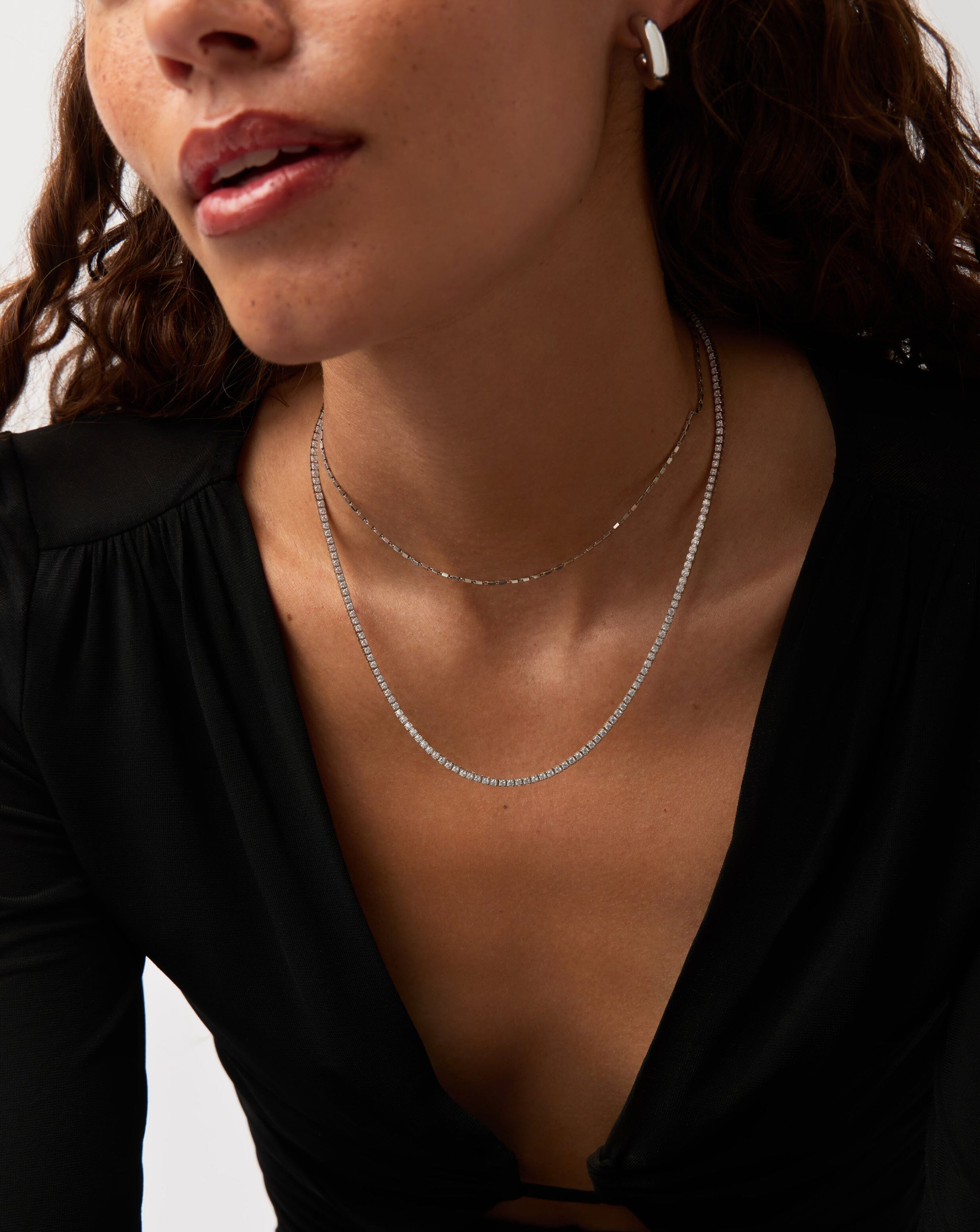 Classic Tennis Necklace | Sterling Silver Cubic Zirconia