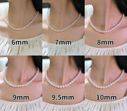 6-8mm White Freshwater Pearl Strand Necklace