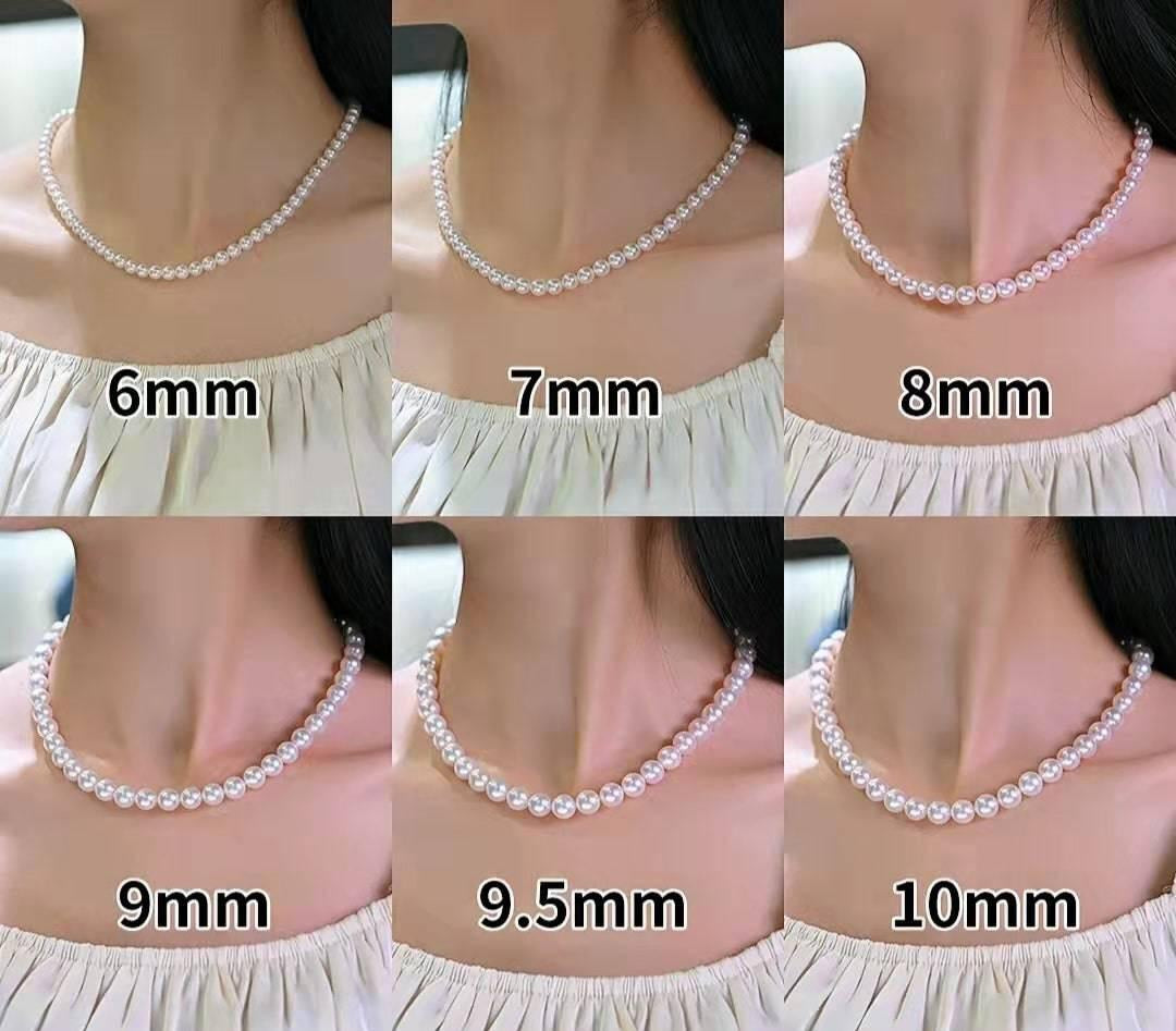 6-8mm White Freshwater Pearl Strand Necklace