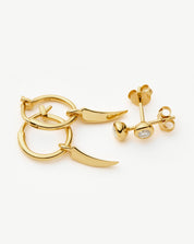 Claw Hoop & Stud Earrings Set | 18k Gold Vermeil