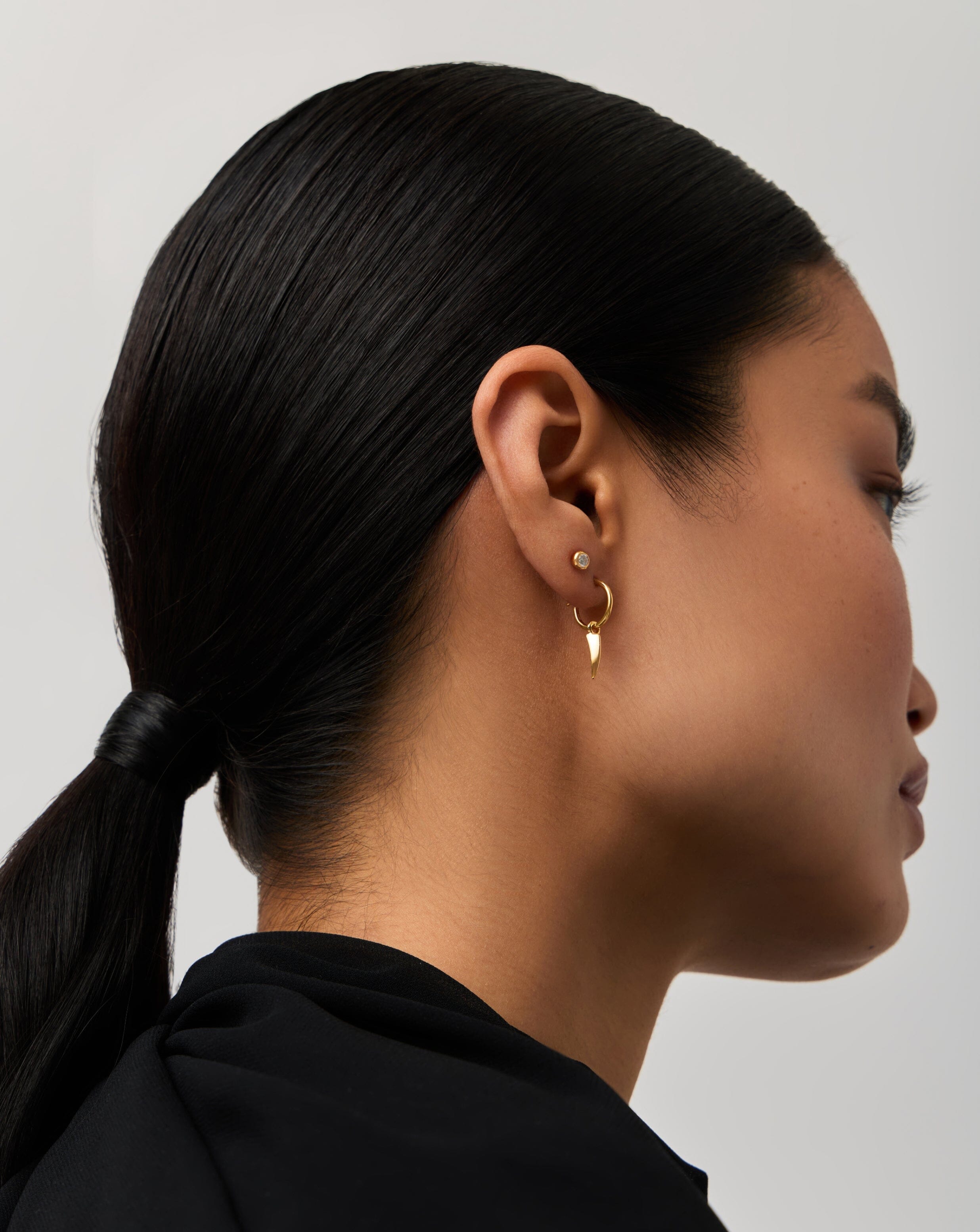 Claw Hoop & Stud Earrings Set | 18k Gold Vermeil