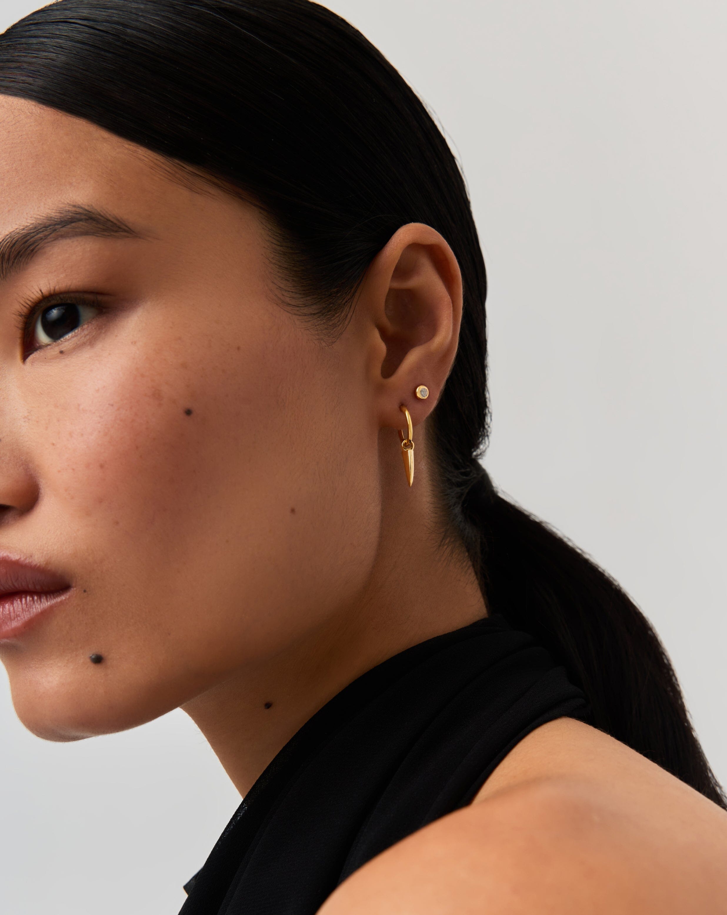 Claw Hoop & Stud Earrings Set | 18k Gold Vermeil