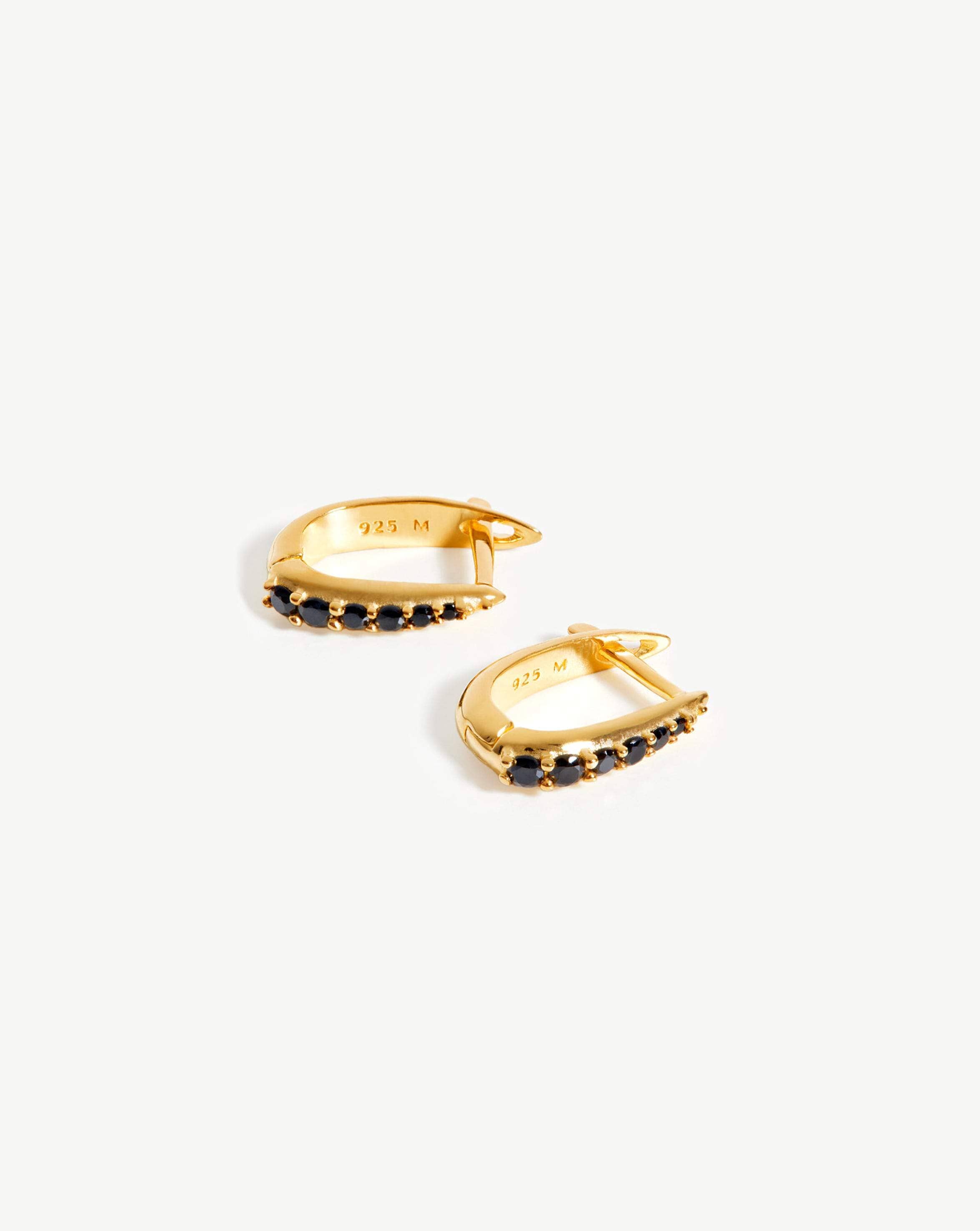 Claw Huggies | 18k Gold Vermeil/Black Pavé