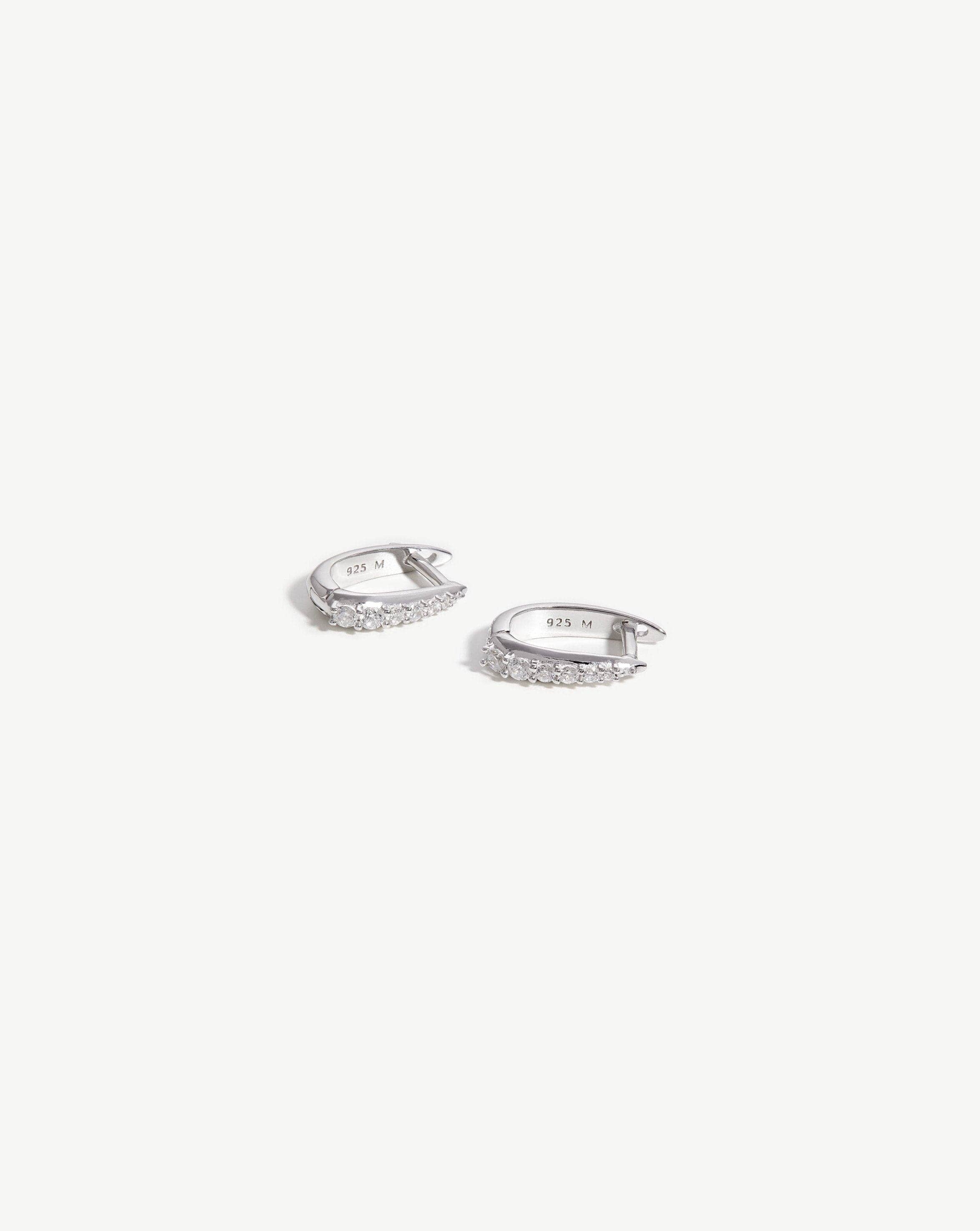 Claw Huggies | Sterling Silver/Pavé