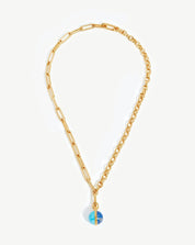 Deconstructed Axiom Sphere Chain Necklace | 18k Gold Plated / Lapis & Turquoise