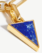 Deconstruked Axiom Triangle Chain Necklace | 18k Gold Plated/Lapis