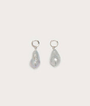 Host Earrings, Silver Baroque Pearl