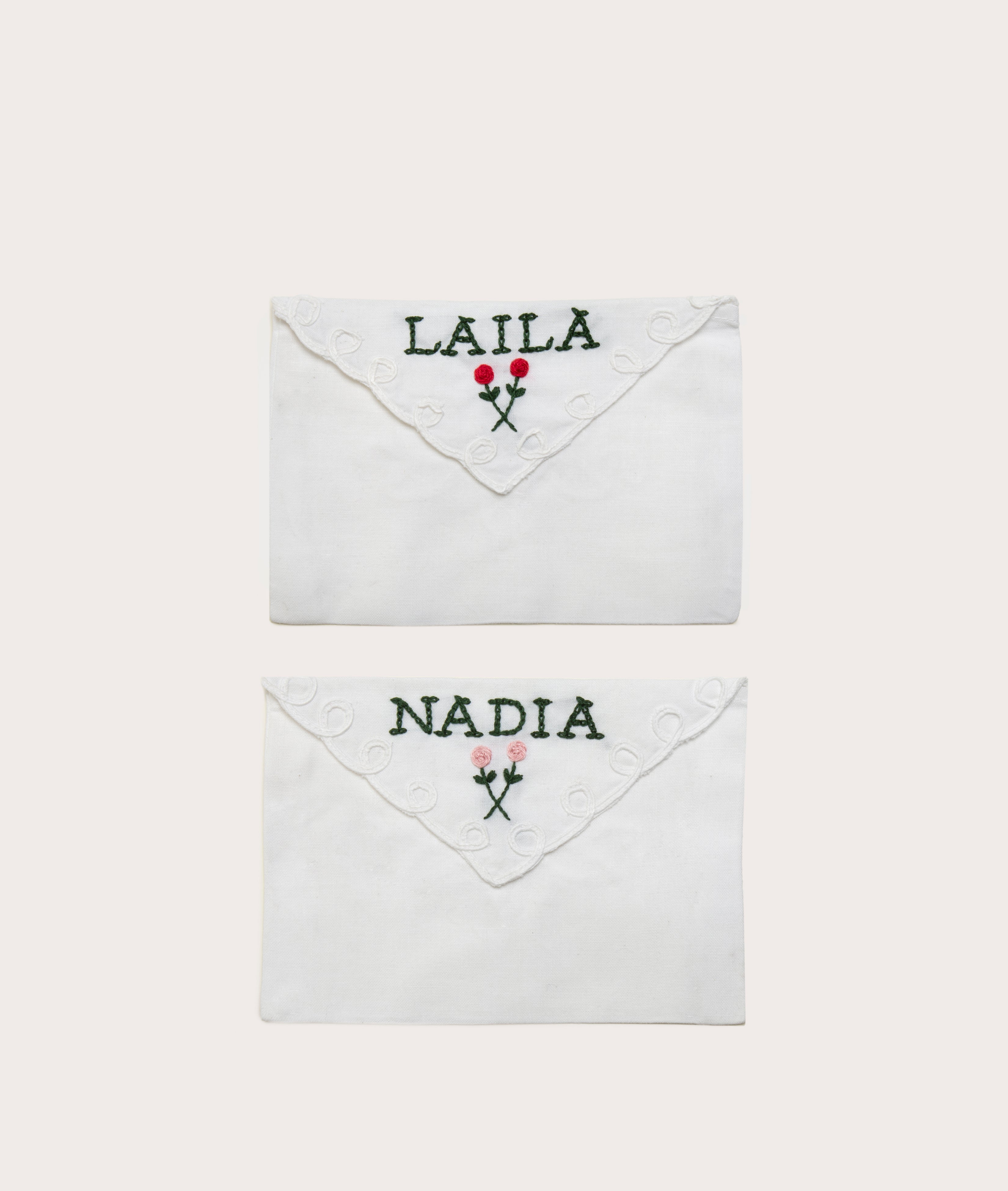 Personalized Envelopes, Embroidered Lace