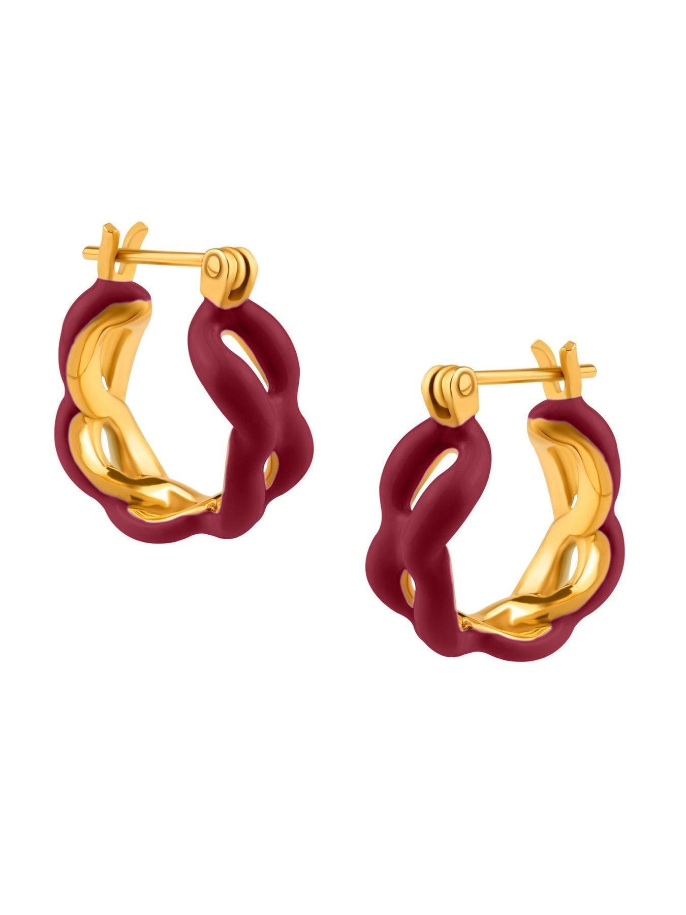 Enamel Link Huggy Hoops