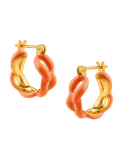 Enamel Link Huggy Hoops