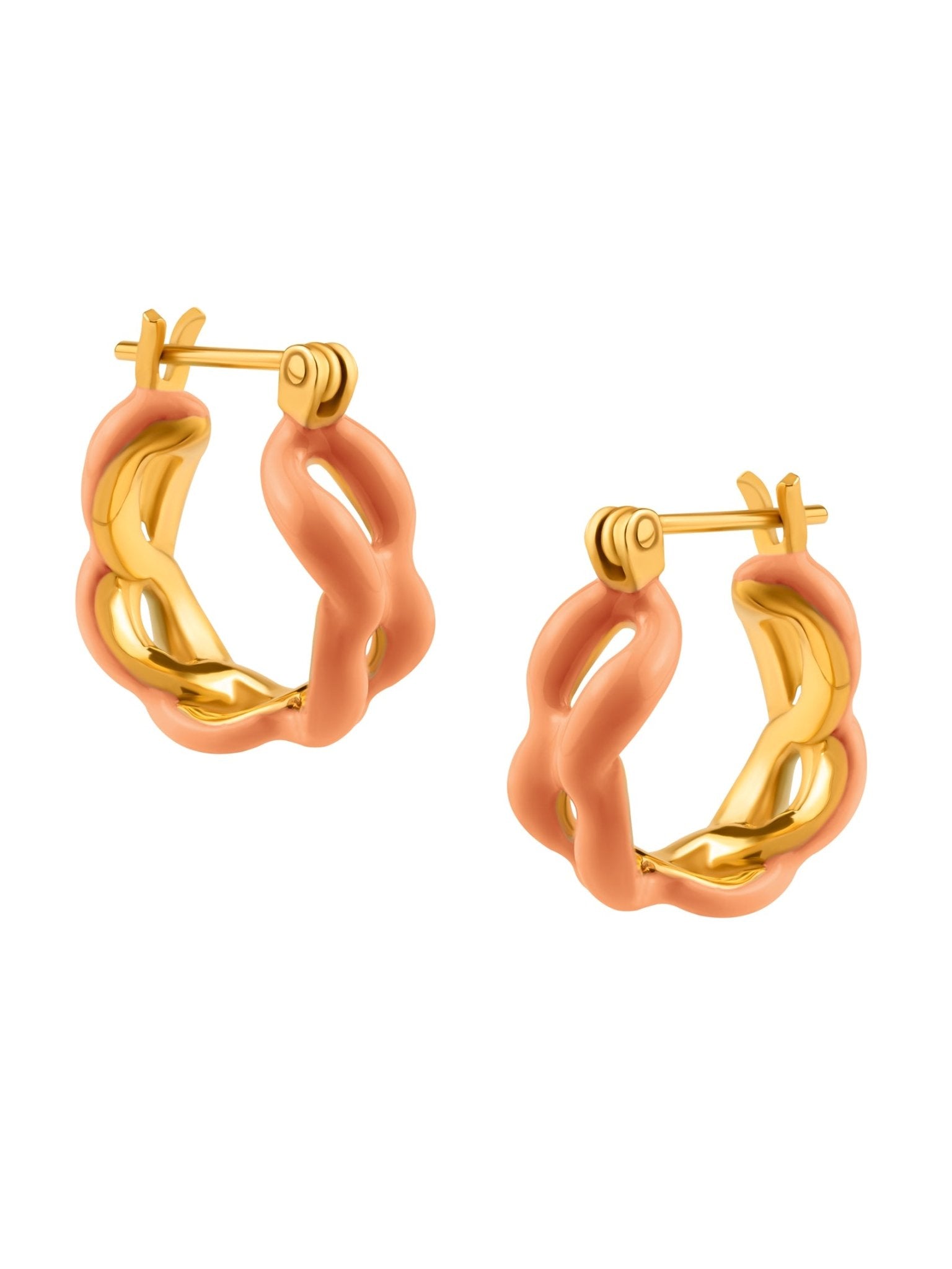 Enamel Link Huggy Hoops