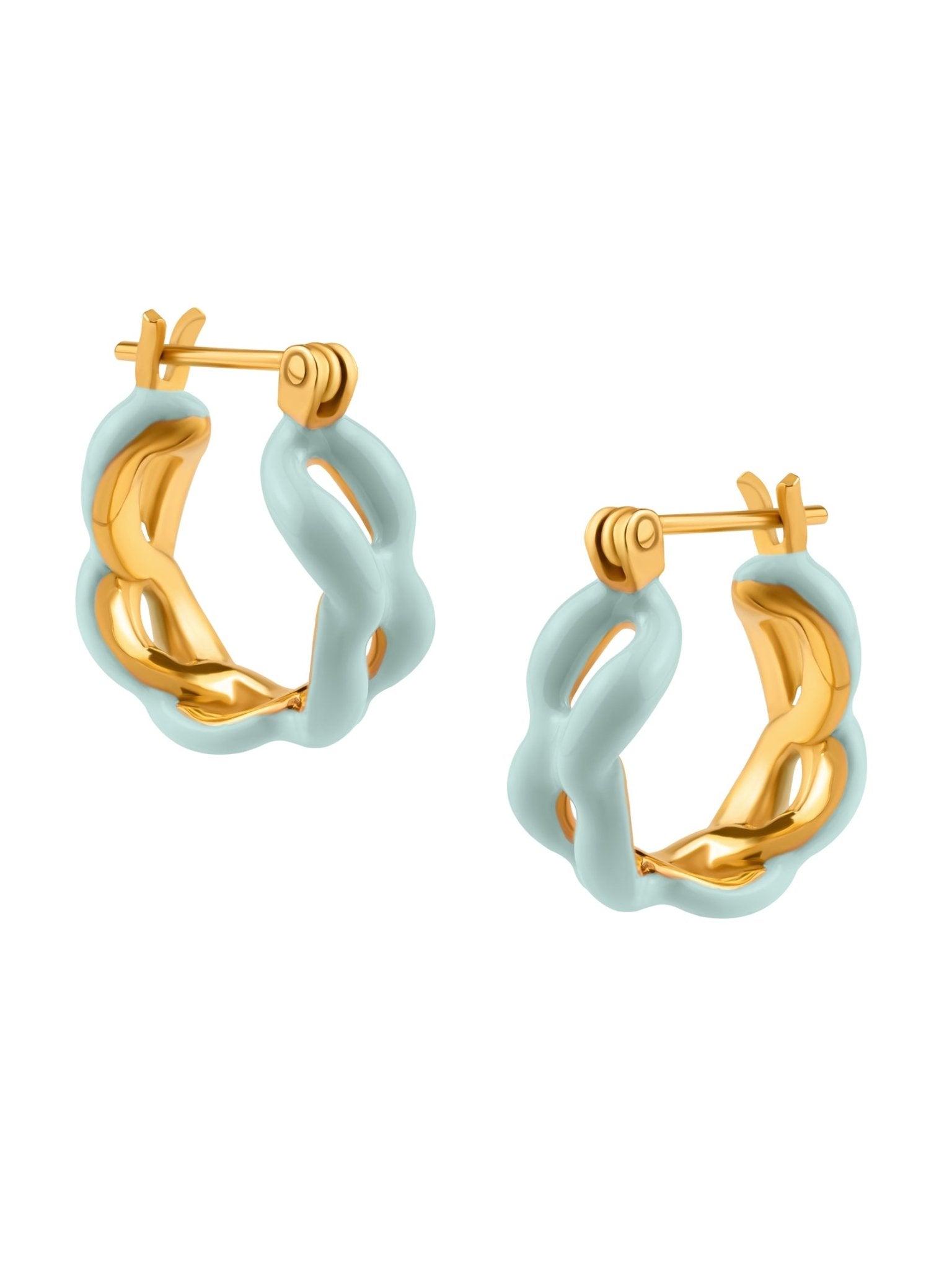 Enamel Link Huggy Hoops