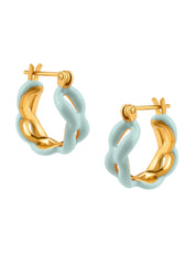 Enamel Link Huggy Hoops