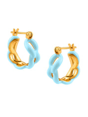 Enamel Link Huggy Hoops