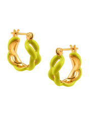 Enamel Link Huggy Hoops