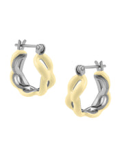 Enamel Link Huggy Hoops - Butter Yellow