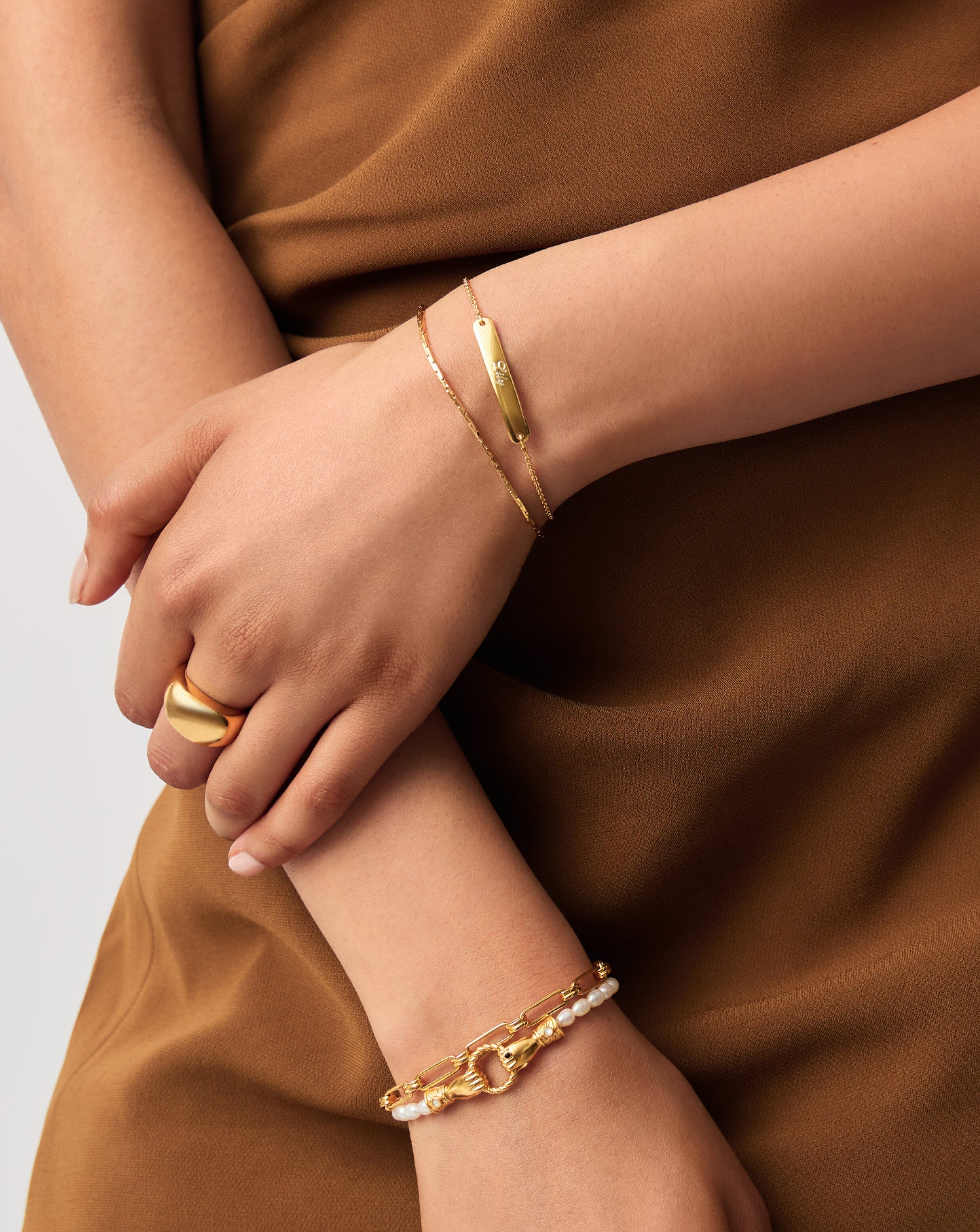 Engravable Bar Chain Bracelet | 18k Gold Vermeil