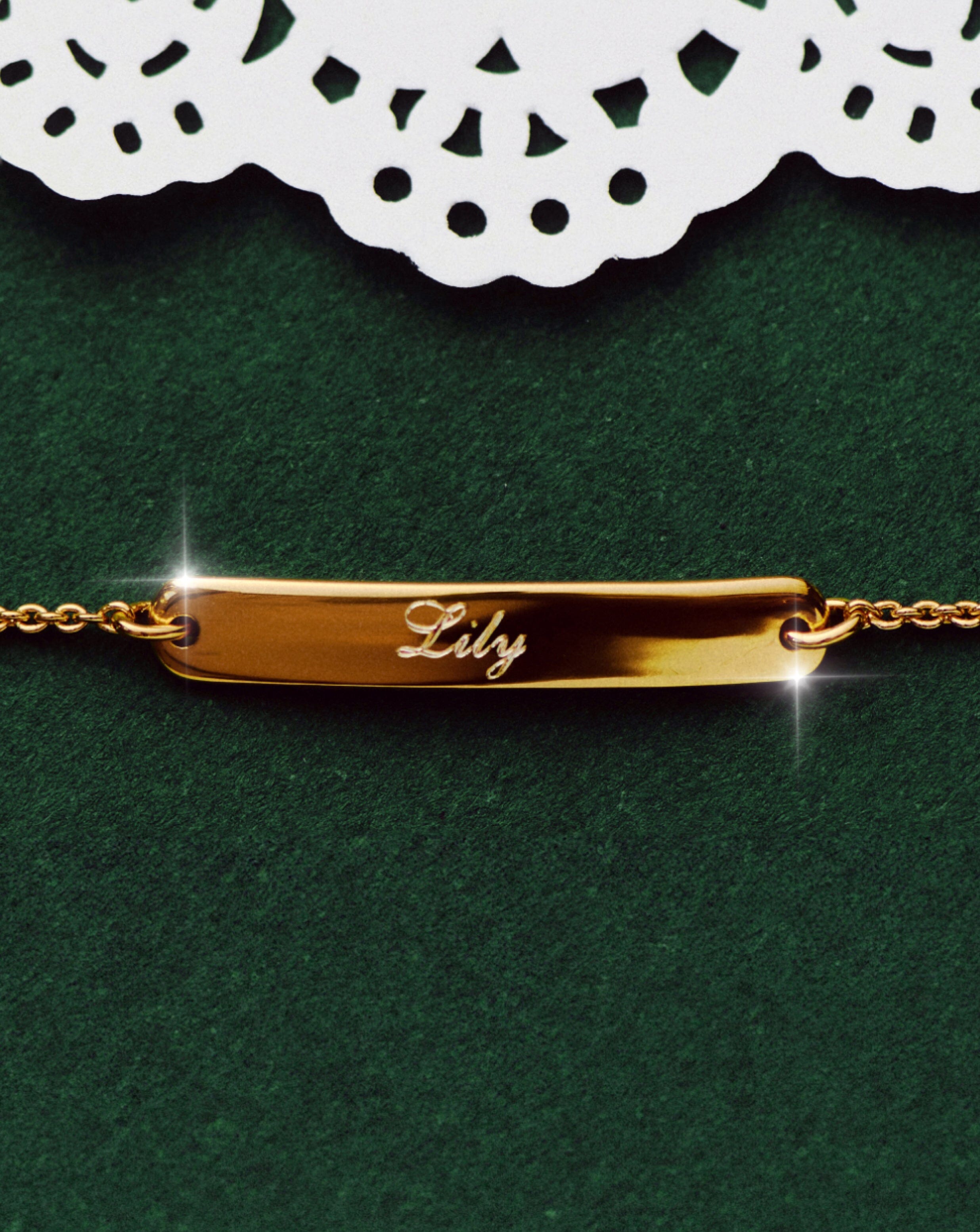 Engravable Bar Chain Bracelet | 18k Gold Vermeil