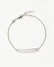 Engravable Bar Chain Bracelet | Silver Plated