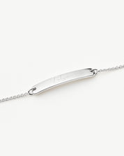 Engravable Bar Chain Bracelet | Silver Plated