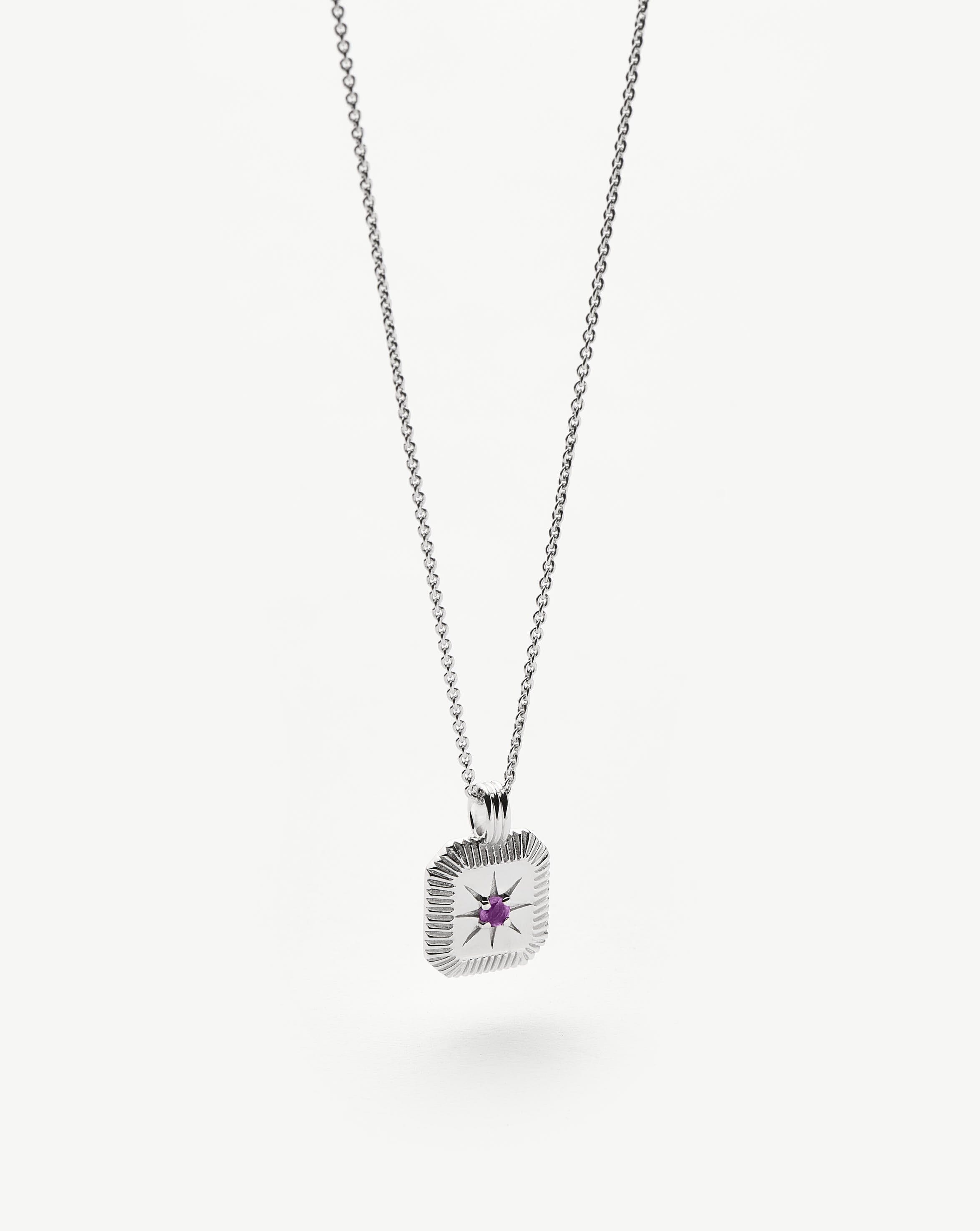 February Birthstone Pendant Necklace | Amethyst/February