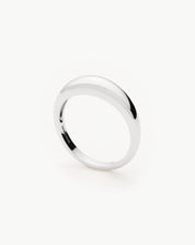 Fine Classic Dome Ring | 14k Solid White Gold