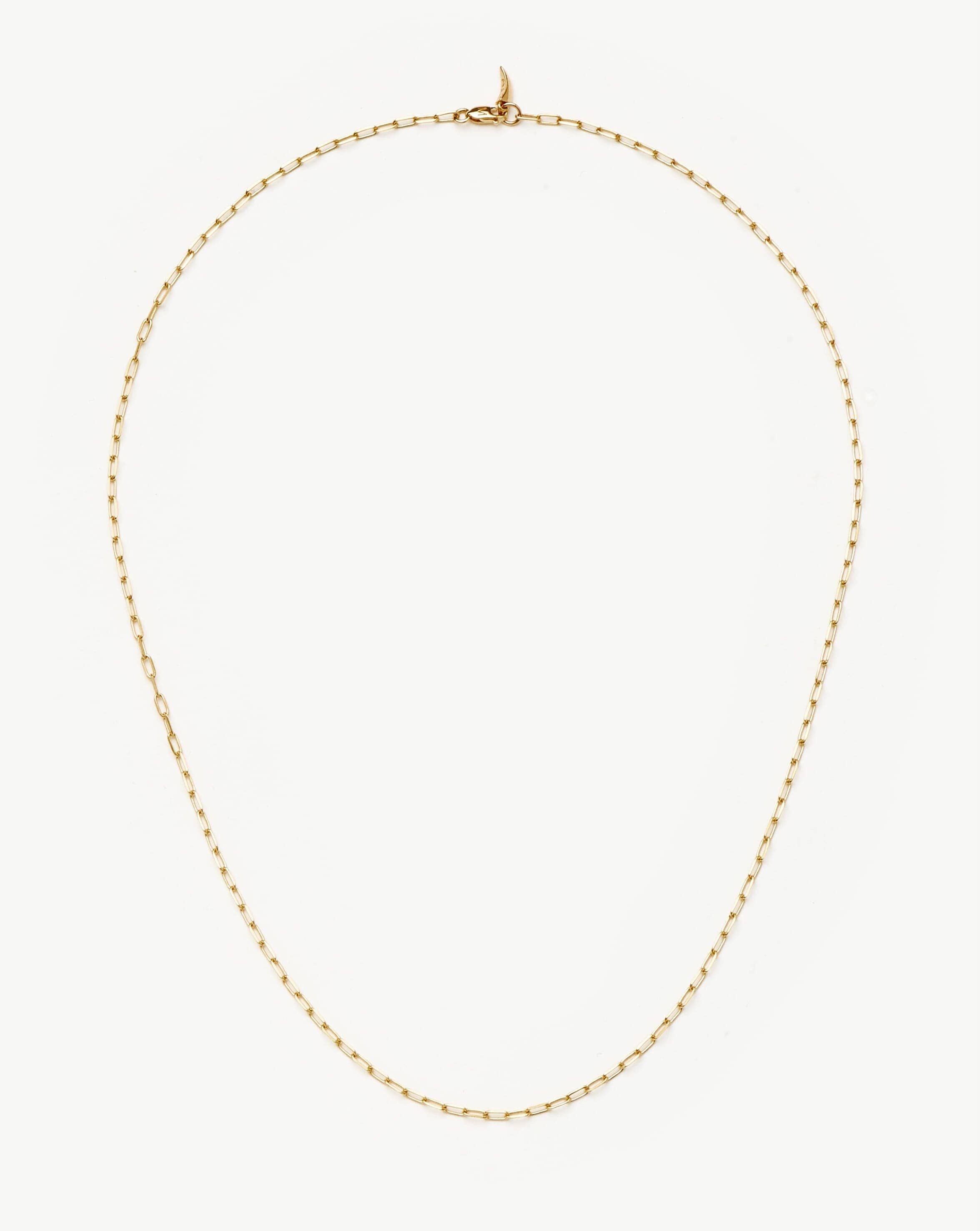 Fine Classic Paperclip Chain Necklace | 14k Solid Gold