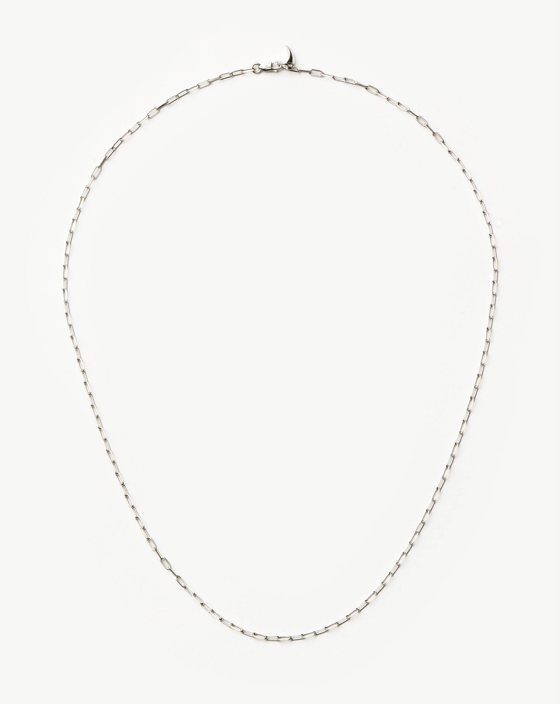 Fine Classic Paperclip Chain Necklace | 14k Solid White Gold