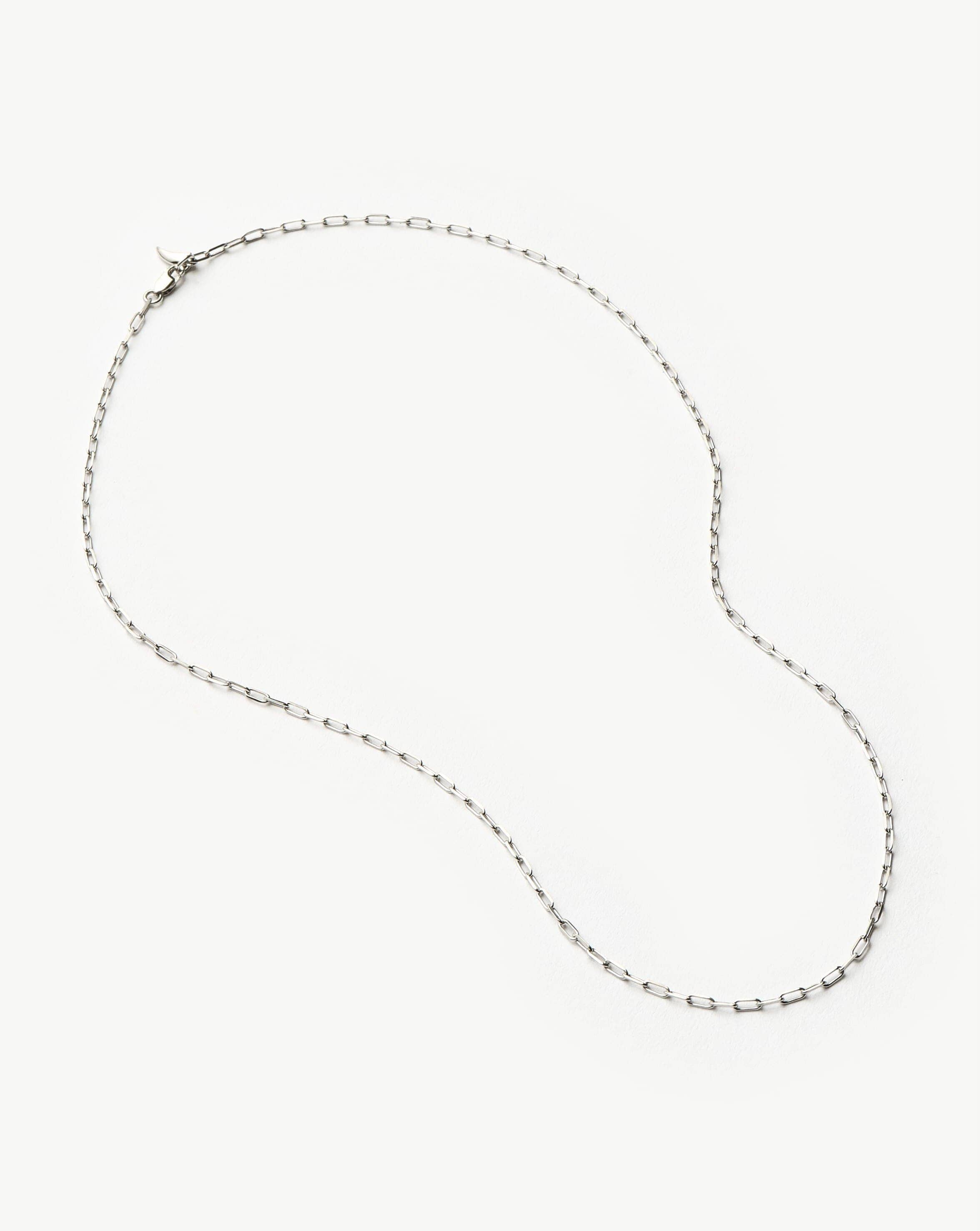 Fine Classic Paperclip Chain Necklace | 14k Solid White Gold