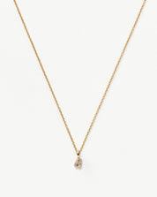 Fine Diamond Initial Mini Pendant Necklace - B | 14k Solid Yellow Gold Plated/Diamond