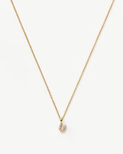 Fine Diamond Initial Mini Pendant Necklace - U | 14k Solid Yellow Gold Plated/Diamond