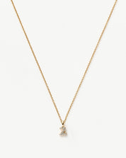 Fine Diamond Initial Mini Pendant Necklace - Z | 14k Solid Yellow Gold Plated/Diamond