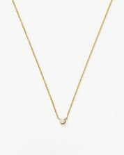 Fine Diamond Solitaire Pendant Necklace | 14k Solid Gold/Diamond