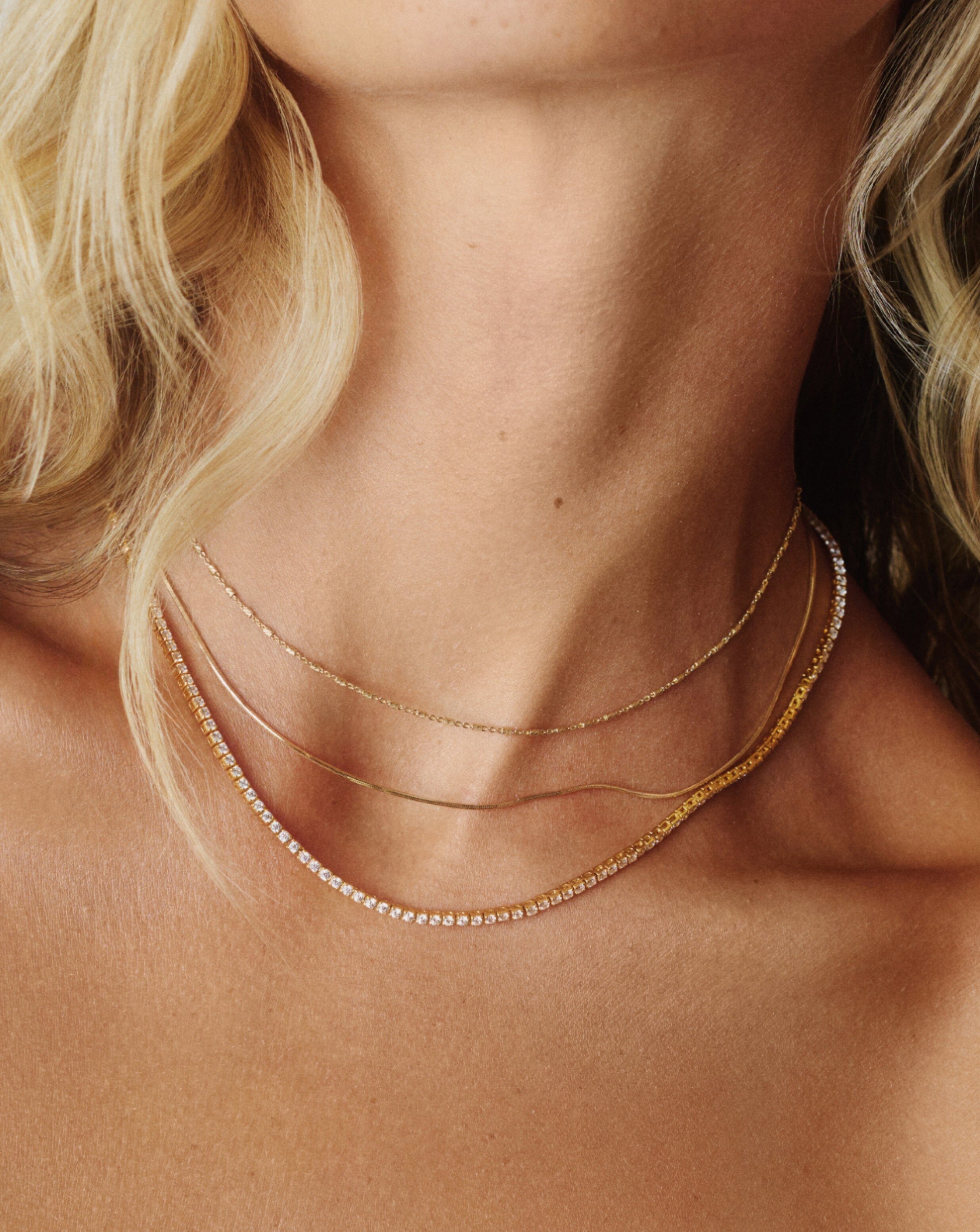 Fine Diamond Tennis Necklace | 14k Solid Gold Diamond