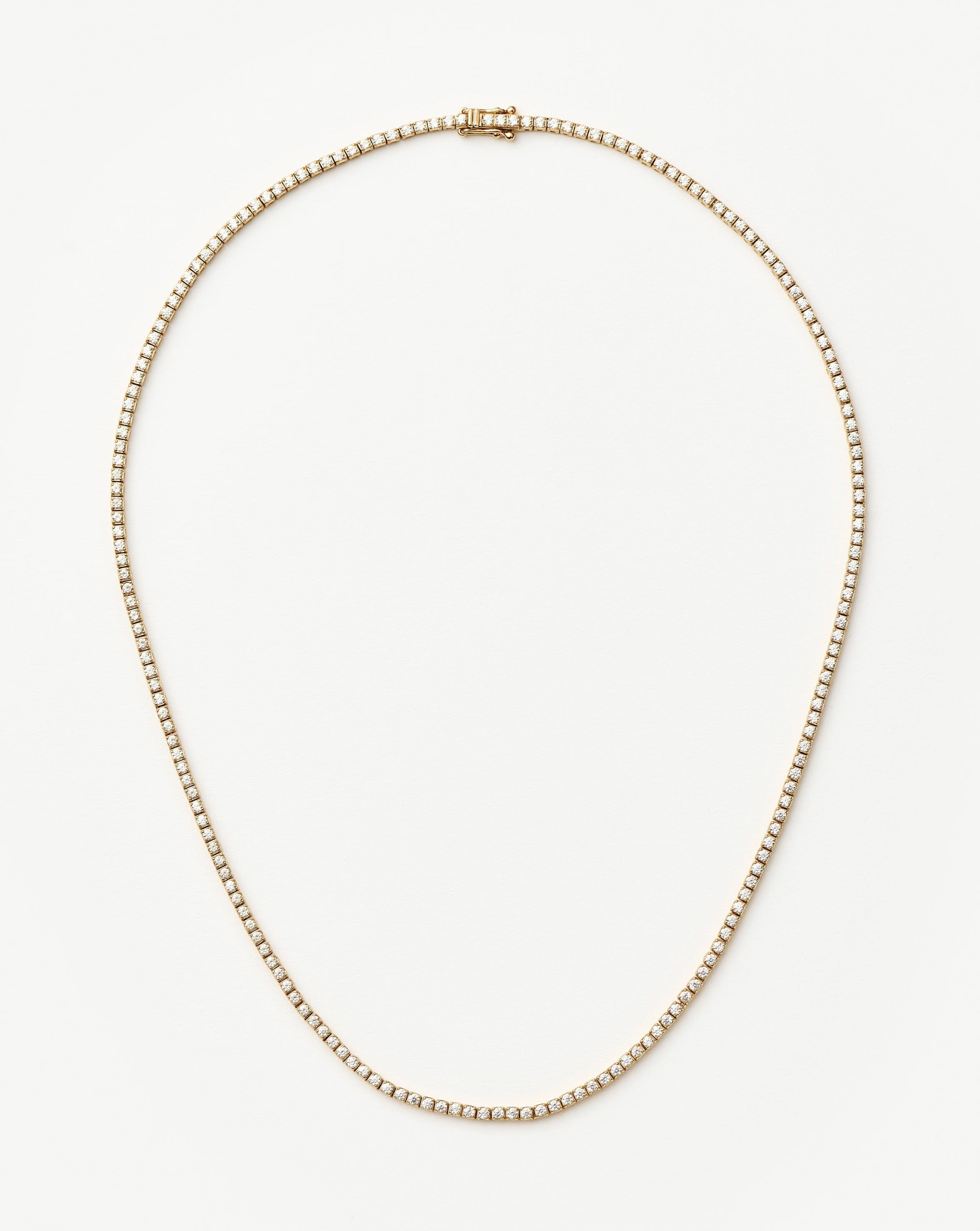 Fine Diamond Tennis Necklace | 14k Solid Gold Diamond