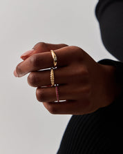 Fine Half Eternity Ruby Ring | 14k Solid Gold/Ruby