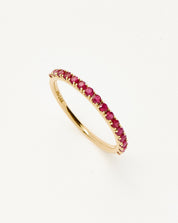 Fine Half Eternity Ruby Ring | 14k Solid Gold/Ruby