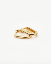 Fine Ovate Mini Hoop Earrings | 14k Solid Gold