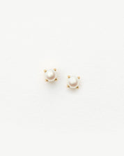 Fine Pearl Stud Earrings | 14k Solid Gold/Pearl