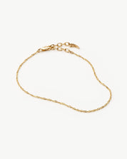 Fine Twisted Chain Bracelet | 14k Solid Gold