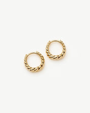 Fine Twisted Huggies | 14k Solid Gold