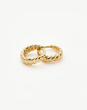 Fine Twisted Huggies | 14k Solid Gold